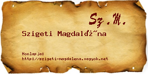 Szigeti Magdaléna névjegykártya